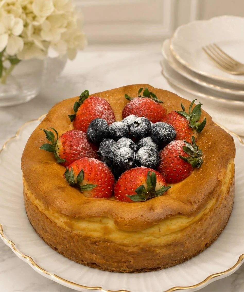 Burnt Cheese Cake with Fruits